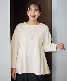 ANY ジョーゼット裏起毛ペプラムプルオーバー