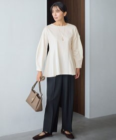 ANY ジョーゼット裏起毛ペプラムプルオーバー