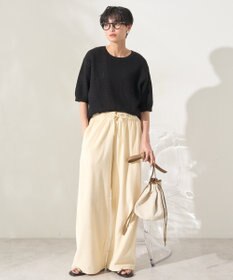 AMERICAN HOLIC 透かし編み半袖ニットプルオーバー