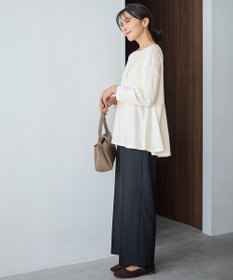 ANY ジョーゼット裏起毛ペプラムプルオーバー