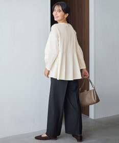 ANY ジョーゼット裏起毛ペプラムプルオーバー