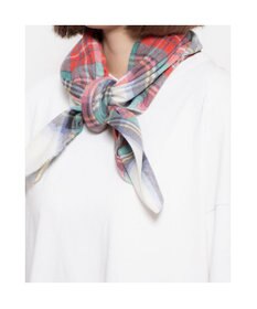 UNBILLION カシュネ cache nez / シルク×ウールチェック柄プリントストール