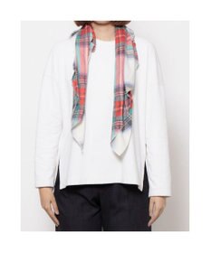 UNBILLION カシュネ cache nez / シルク×ウールチェック柄プリントストール