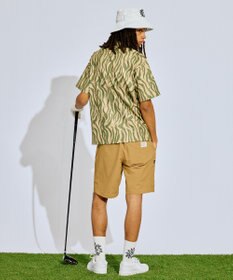 PW CIRCULUS 【UV遮蔽率99.5%  UVカット/速乾/ストレッチ】【MEN】ストライプカモフラ モックT ゴルフ