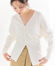 #Newans 【洗える】ファインボタンＶネックカーディガン