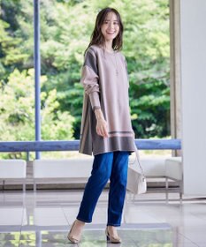 Tiaclasse 【新色追加・洗える】配色ニットチュニック