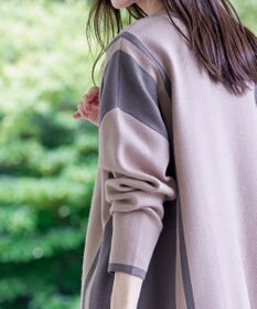 Tiaclasse 【新色追加・洗える】配色ニットチュニック