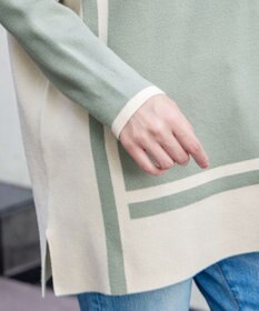 Tiaclasse 【新色追加・洗える】配色ニットチュニック