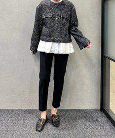 #Newans 【シワになりにくい/洗濯機可能】ダブルフリルヘムシャツ