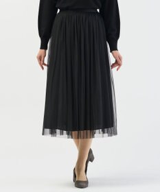 J.PRESS LADIES 【2way】リバーシブル チュール スカート ブラック系