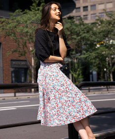 組曲 【洗える】レリーフスリーブジャージー カットソー