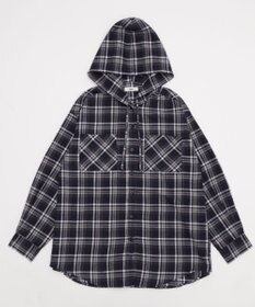WEGO 【25年秋冬新作】チェックフードBIGネルシャツ