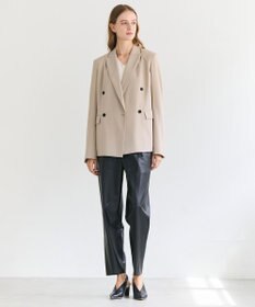 BEIGE， CHLOR / ウールシルクツイルドッキングVネックニット