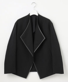 23区 【エステータ】ウールリネン レザートリミング ジャケット