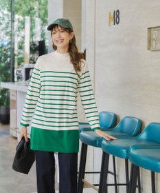 Tiaclasse 【洗える】ボーダーニットチュニック