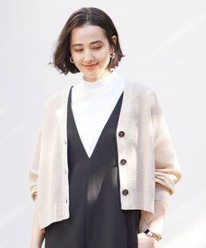 UNFILO L リネンリンクスメッシュ　カーディガン