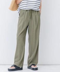 23区 L 【STORY7月号掲載/洗える】リネンヴィスコースストレッチ ドロスト パンツ
