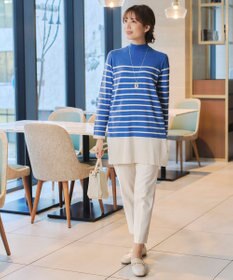 Tiaclasse 【洗える】ボーダーニットチュニック