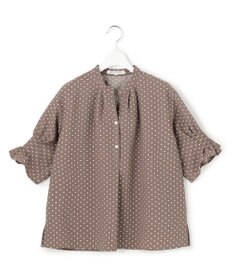 23区 L 【好評につき追加予約/WEB&一部店舗限定/洗える】ドットプリント サッカー ブラウス