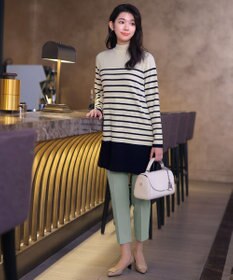 Tiaclasse 【洗える】ボーダーニットチュニック