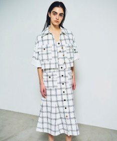 GRACE CONTINENTAL チェックツイードショートジャケット