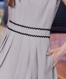 Tiaclasse 【洗える】配色スカラップレースワンピース