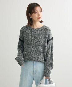 Green Parks Ｍｉｘ配色畦ニットプルオーバー