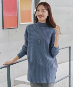 Tiaclasse 【新色追加・洗える】ランダムリブ編みドルマンニットチュニック