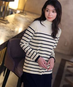 Tiaclasse 【洗える】ボーダーニットチュニック