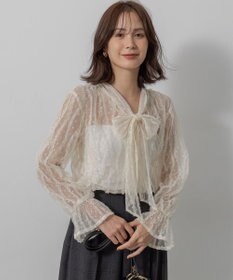 組曲 【前後着用可】チュールフリル ブラウス