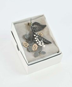 AND WOOL ミモザ刺繍のピアス