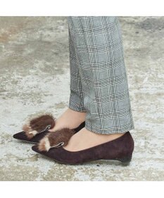 MODE ET JACOMO <MODE ET JACOMO>コンビファー付きフラットパンプス