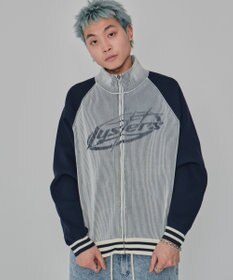 WEGO 【ユニセックス着用ITEM/MLサイズ展開】ラグラングラフィックニットブルゾン