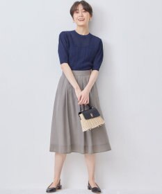 組曲 【WEB限定】編地切り替え 半袖ニット