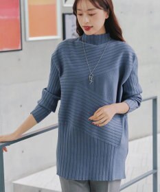 Tiaclasse 【新色追加・洗える】ランダムリブ編みドルマンニットチュニック