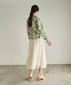 GRACE CONTINENTAL フラワージャガードノーカラージャケット