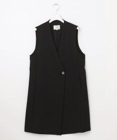 23区 【セットアップ対応】トロピカル2WAYストレッチ Vネック ノーカラー ジレ