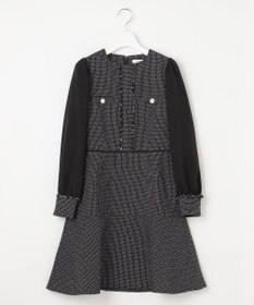 Feroux 【洗える】ツイードコンビミディ ワンピース