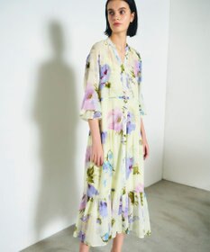 GRACE CONTINENTAL ビッグボタニカルシャツワンピース