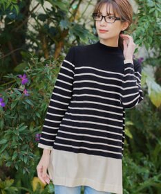 Tiaclasse 【洗える】ボーダーニットチュニック