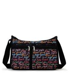 LeSportsac DELUXE EVERYDAY BAG/NYCスクリプトブラック
