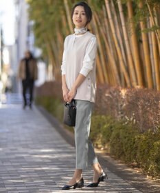 J.PRESS LADIES 【洗える】COTTON ACETATE キーネック ニット ベスト