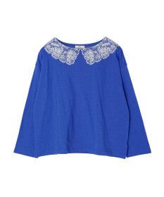 earth music&ecology レースプリントボーダープルオーバー