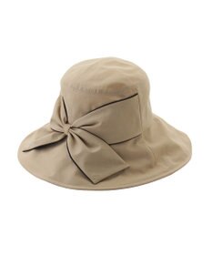 MOONBAT 【遮光100％/遮熱/UV】HIROKO KOSHINO(ヒロコ コシノ)遮光 ビッグリボンハット 帽子 広つば ゆったりMサイズ 手洗い可能/サイズ調整可能/日本製