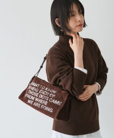 russet ステンシルデザインスエード横長ショルダーバッグ(CE-1640)