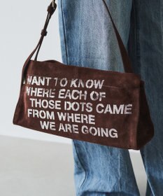 russet ステンシルデザインスエード横長ショルダーバッグ(CE-1640)