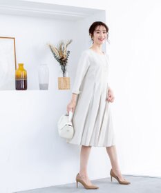 Tiaclasse L 【ダブルクロス】【洗える】ラインワンピース