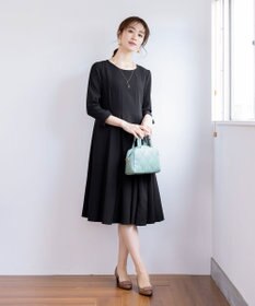 Tiaclasse L 【ダブルクロス】【洗える】ラインワンピース