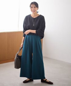 ANY 【洗濯機可】ジョーゼット裏起毛Vネックプルオーバー