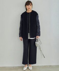 ICB L 【洗える】クロスコンビ シャツドッキングプルオーバー